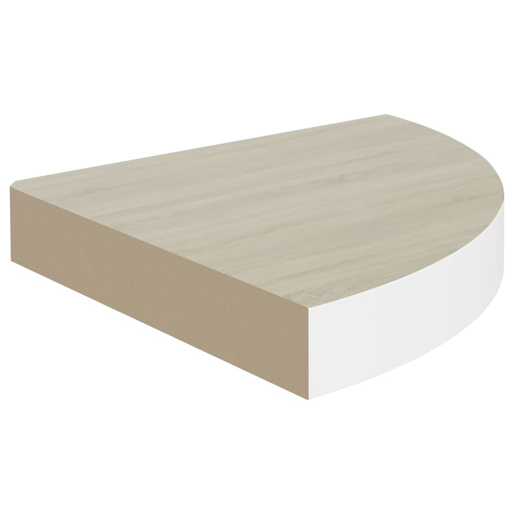 vidaXL Mensole Angolari 4 pz Rovere e Bianco 35x35x3,8 cm in MDF