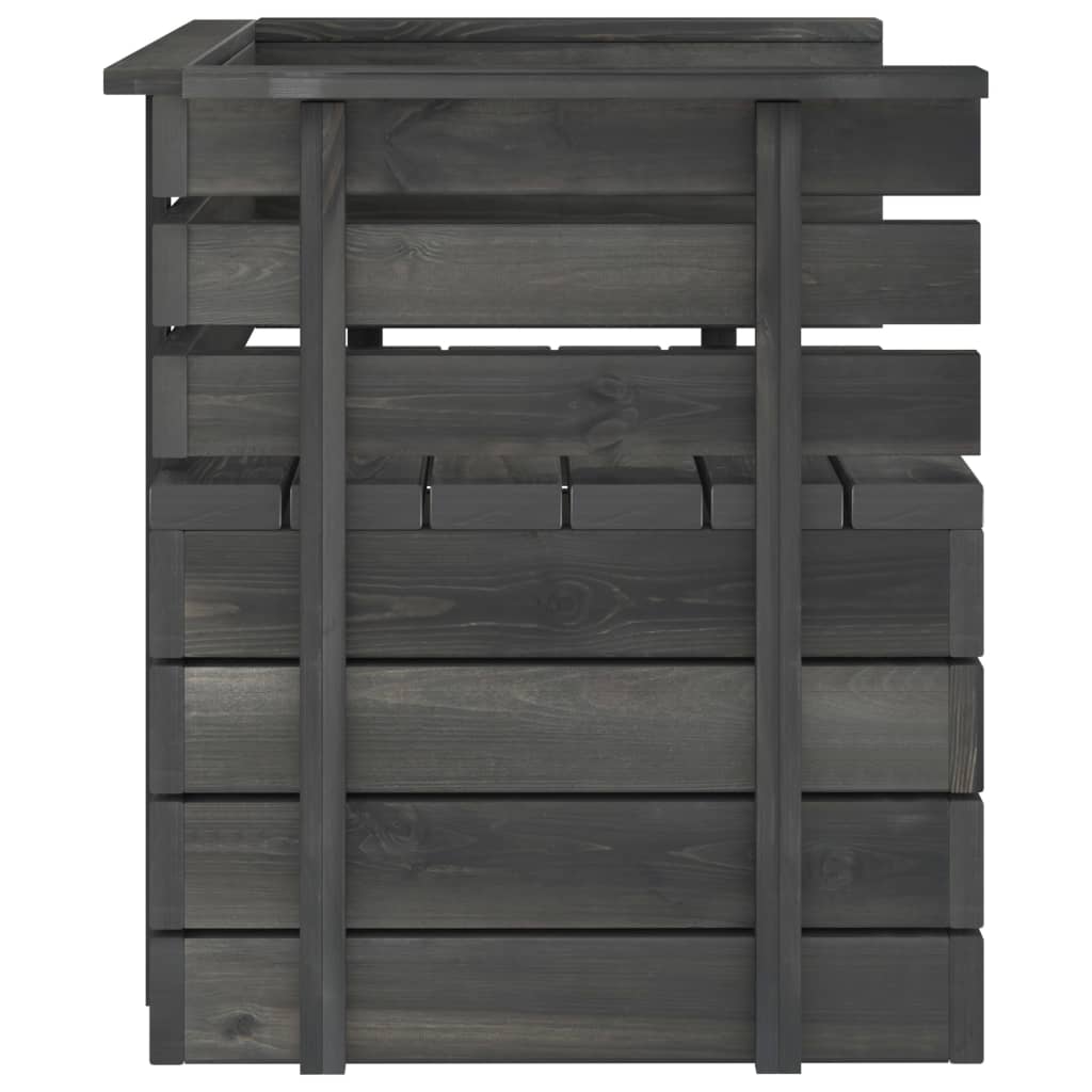 vidaXL Set Divani da Giardino su Pallet 6 pz Legno Pino Grigio Scuro