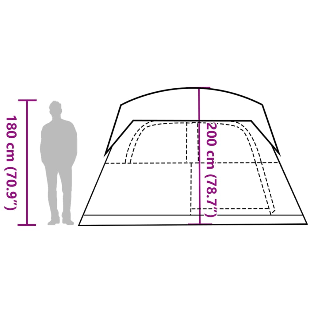 vidaXL Tenda Familiare a Cabina 6 Persone Arancione Impermeabile