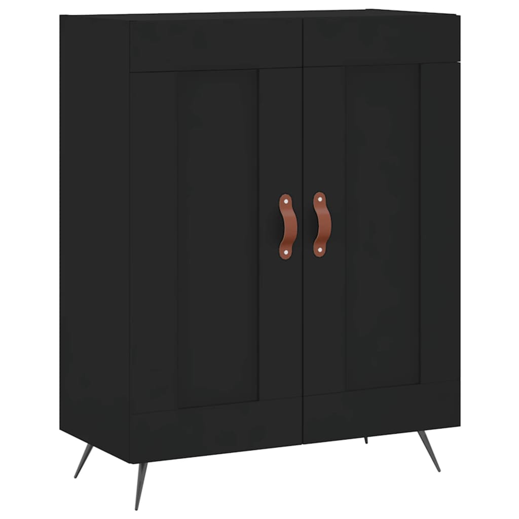 vidaXL Credenza Nera 69,5x34x180 cm in Legno Multistrato