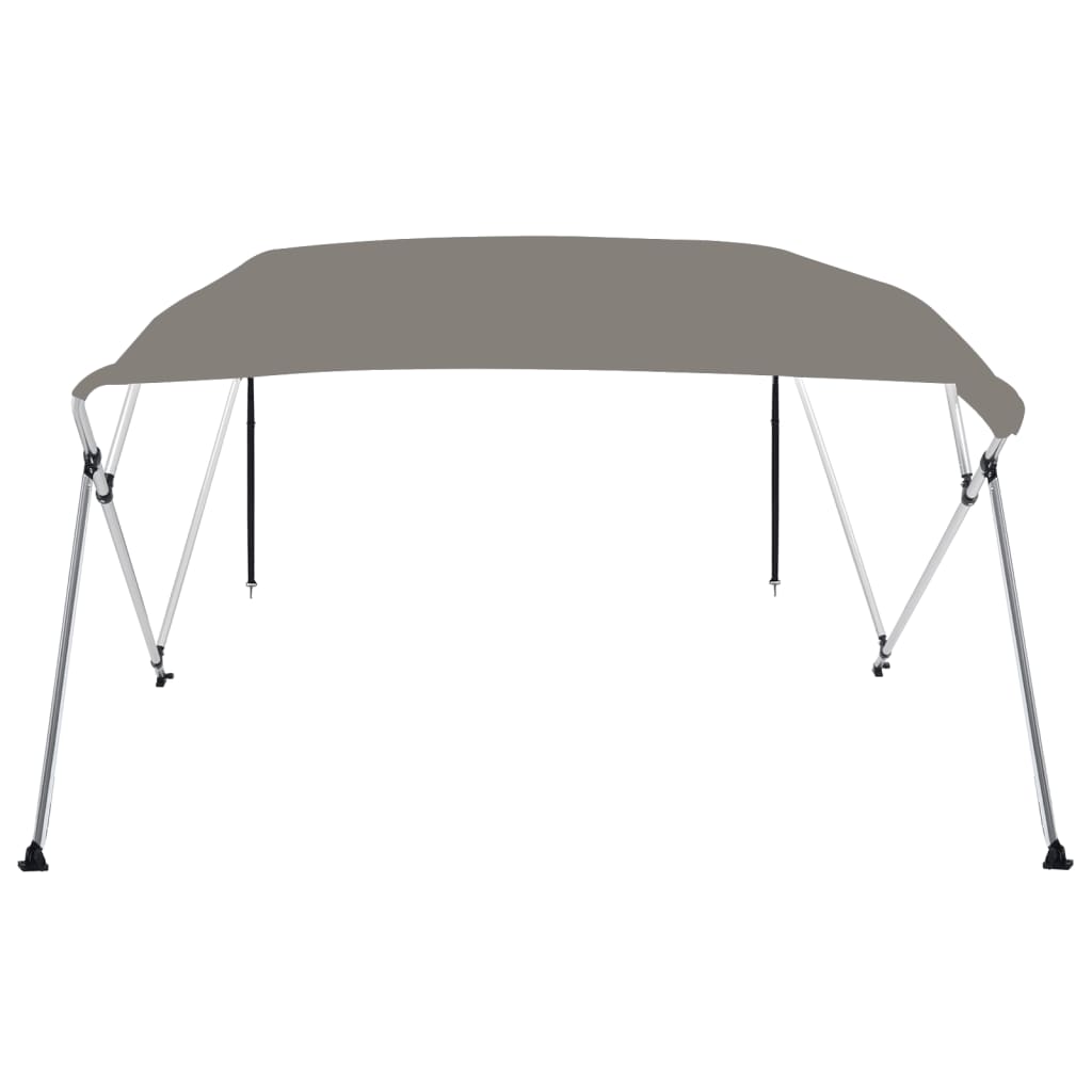 vidaXL Bimini di Prua con Tendalino 4 Archi Grigio 243x244x137 cm