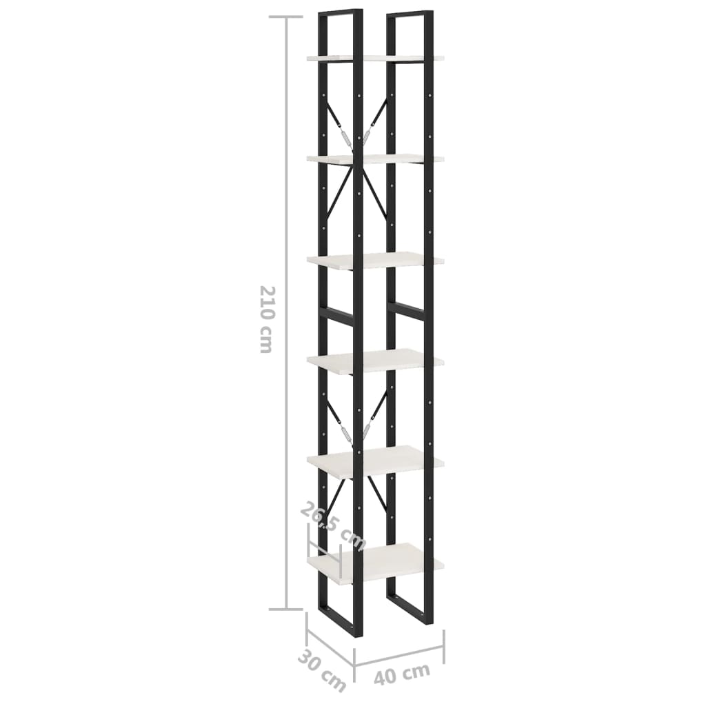 vidaXL Scaffale Alto Bianco 40x30x210 cm in Legno Massello di Pino