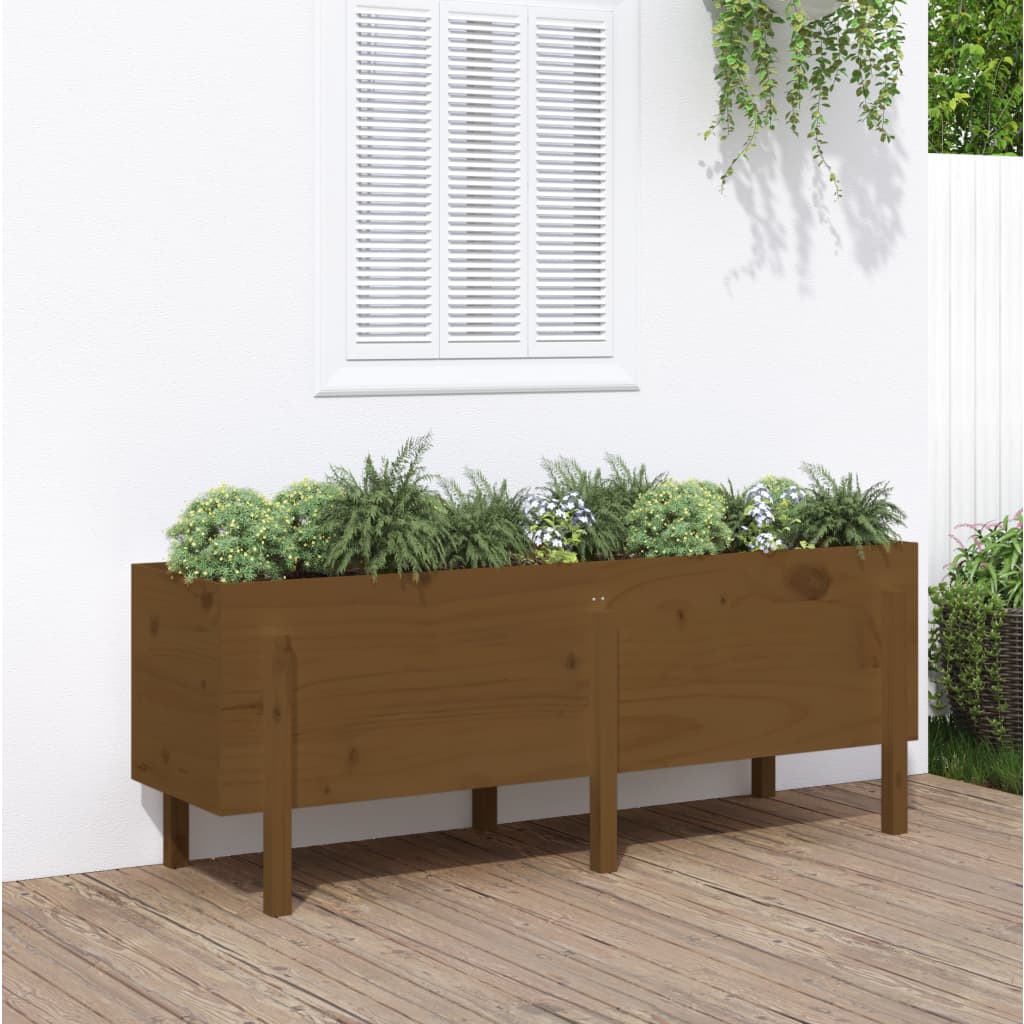 vidaXL Fioriera Rialzata da Giardino Ambra 160x50x57 cm Massello Pino