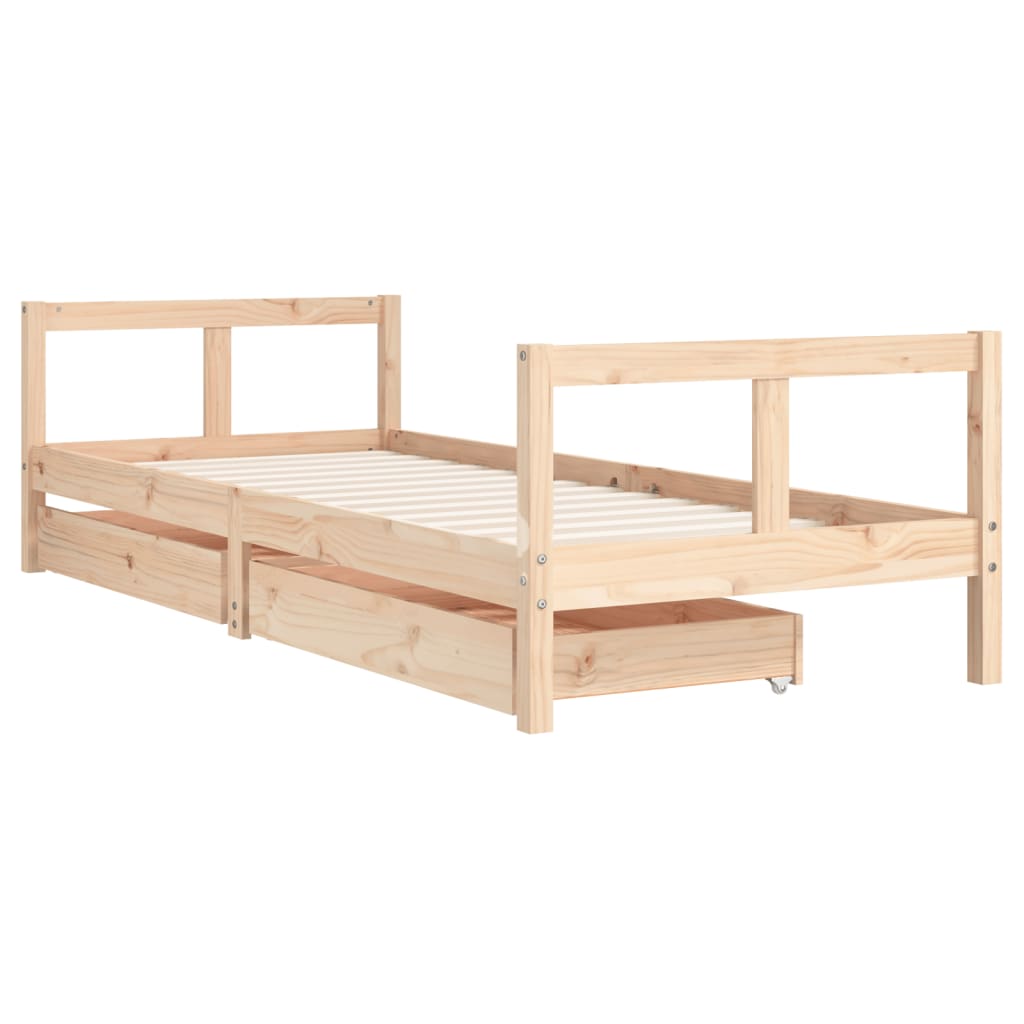 vidaXL Giroletto Bambini con Cassetti 80x200 cm Legno Massello di Pino