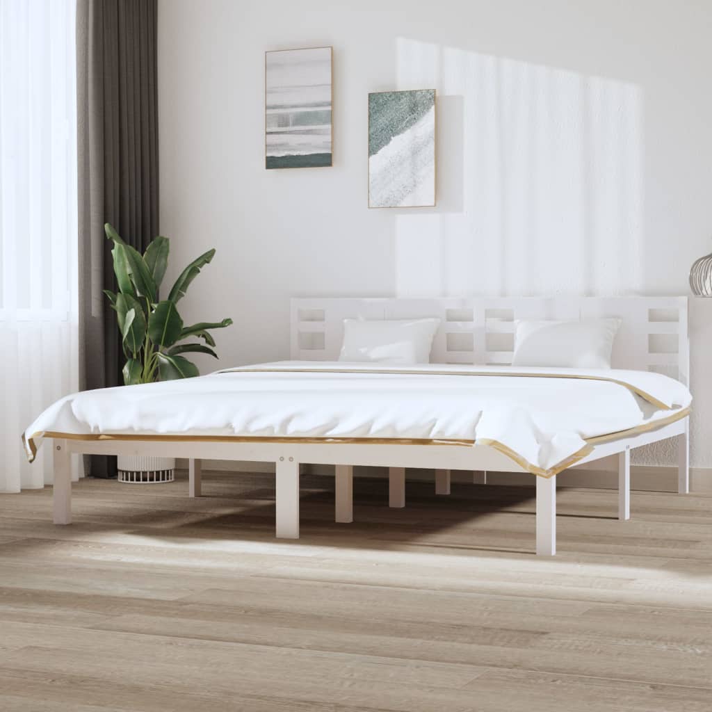 vidaXL Giroletto Bianco in Legno Massello di Pino 200x200 cm