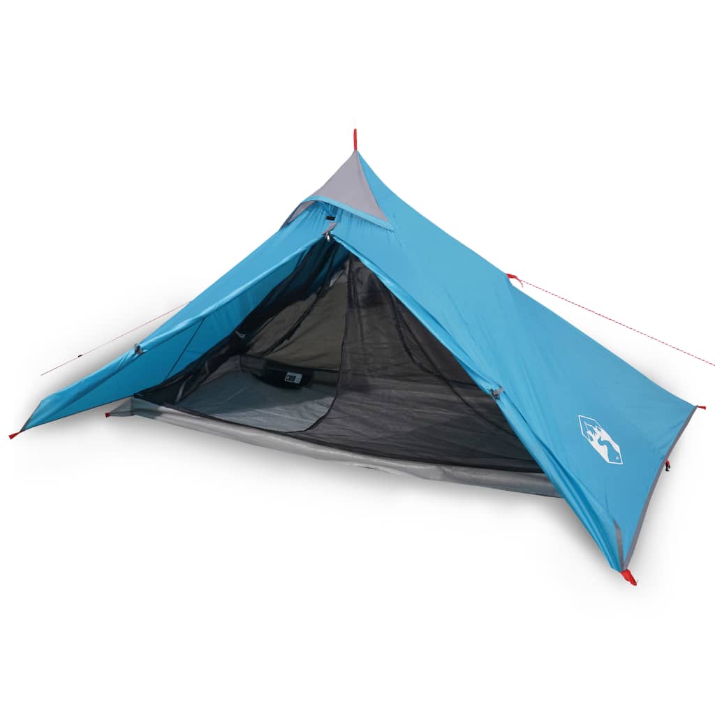 vidaXL Tenda da Campeggio Tipi per 1 Persona Blu Impermeabile