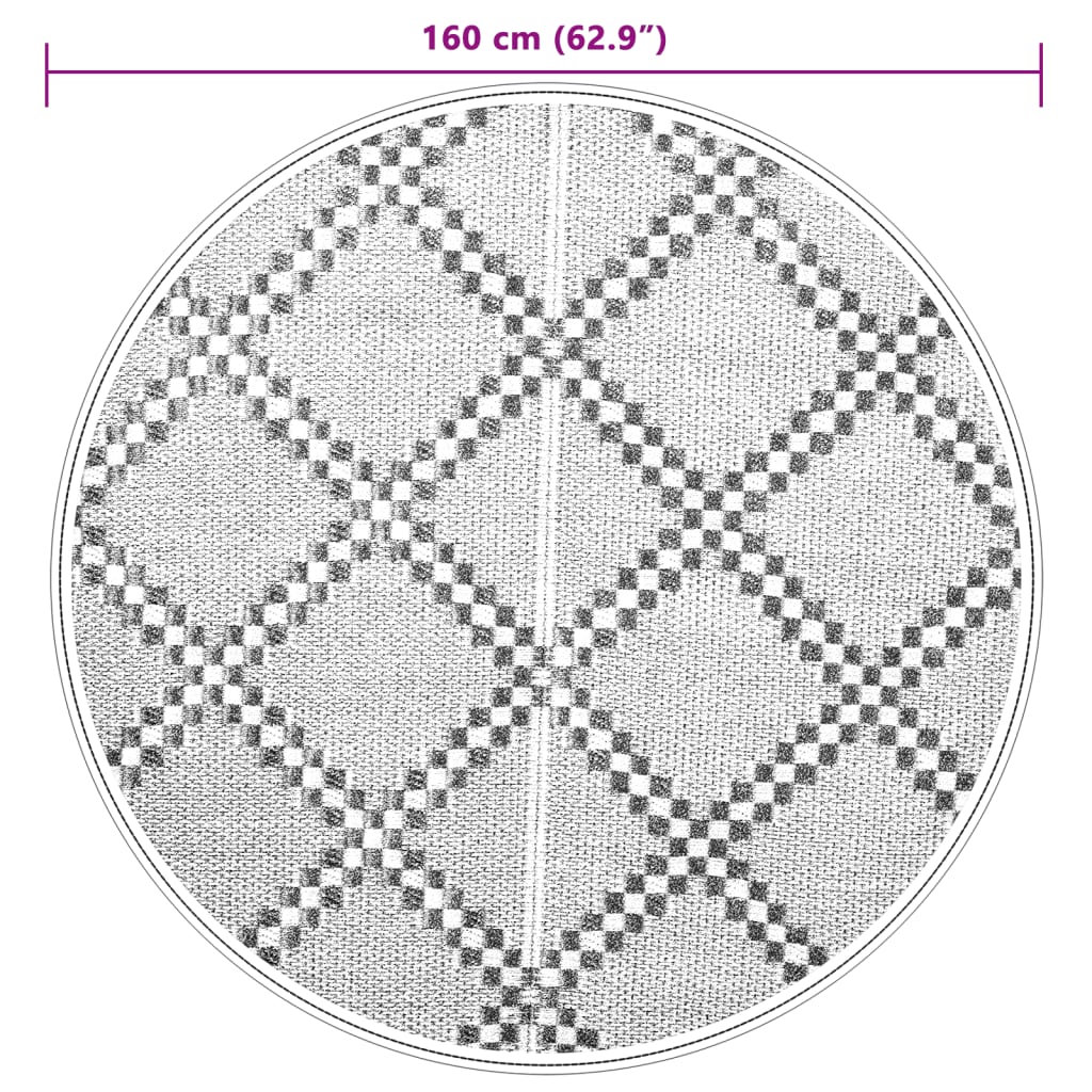 vidaXL Tappeto da Esterno Marrone Ø160 cm in PP