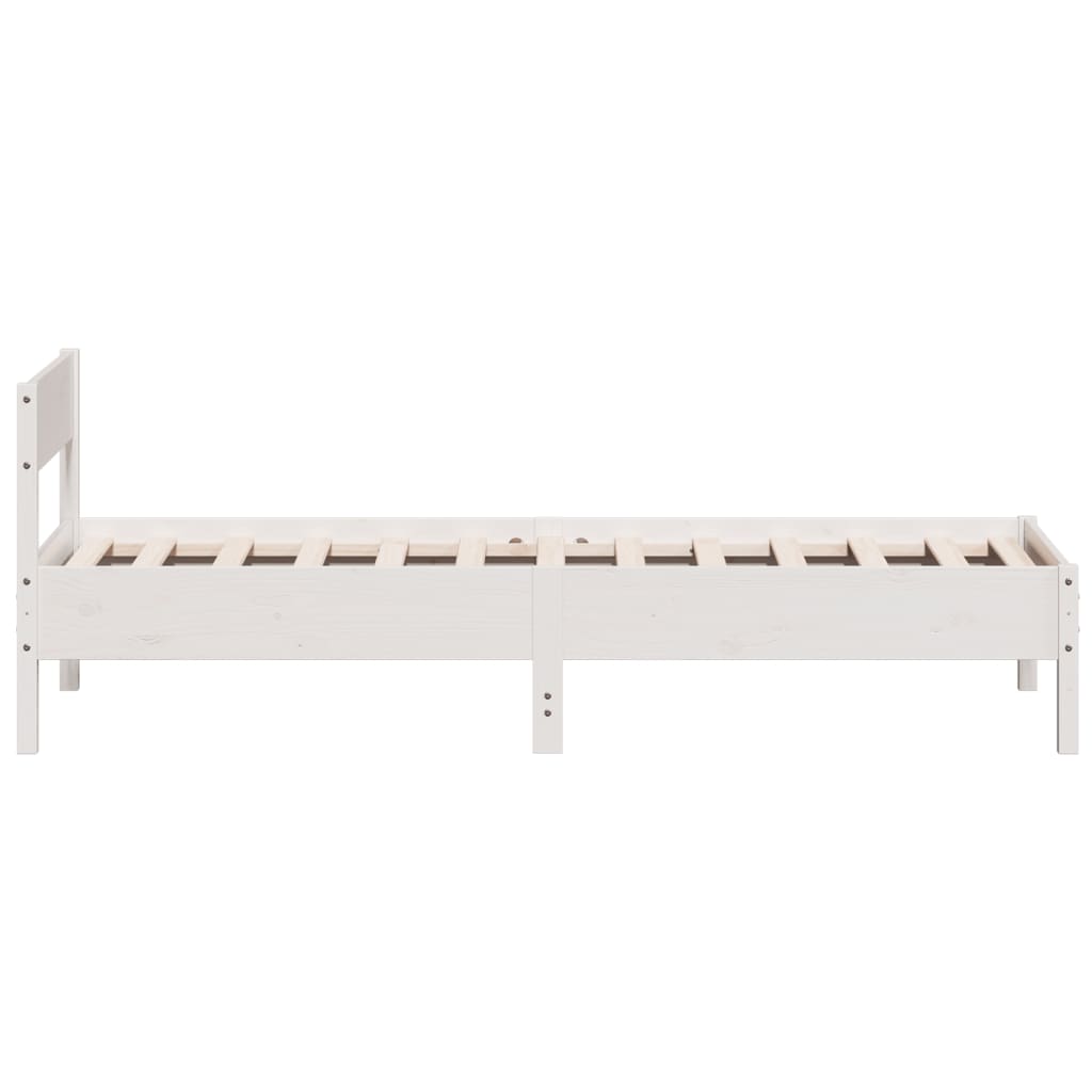 vidaXL Letto senza Materasso Bianco 90x200 cm Legno Massello di Pino