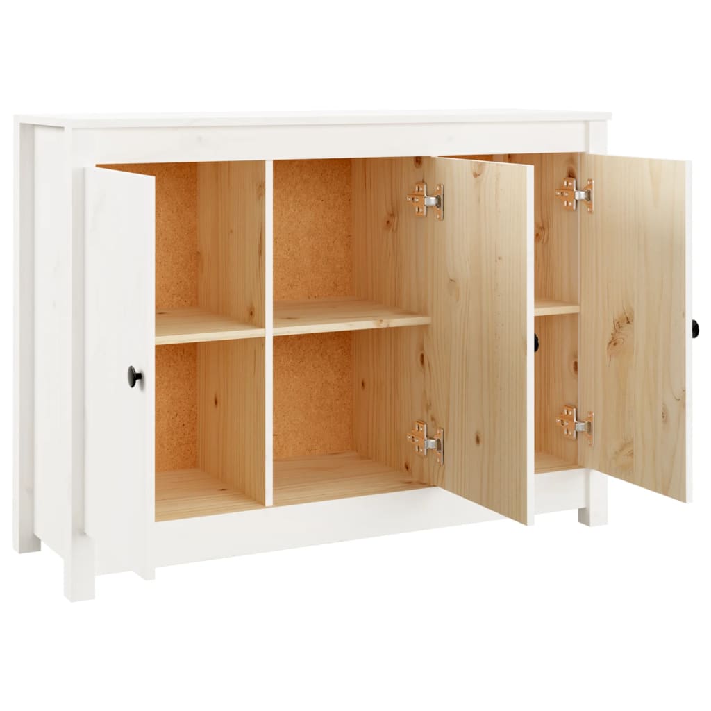 vidaXL Credenza Bianca 100x35x74 cm in Legno Massello di Pino