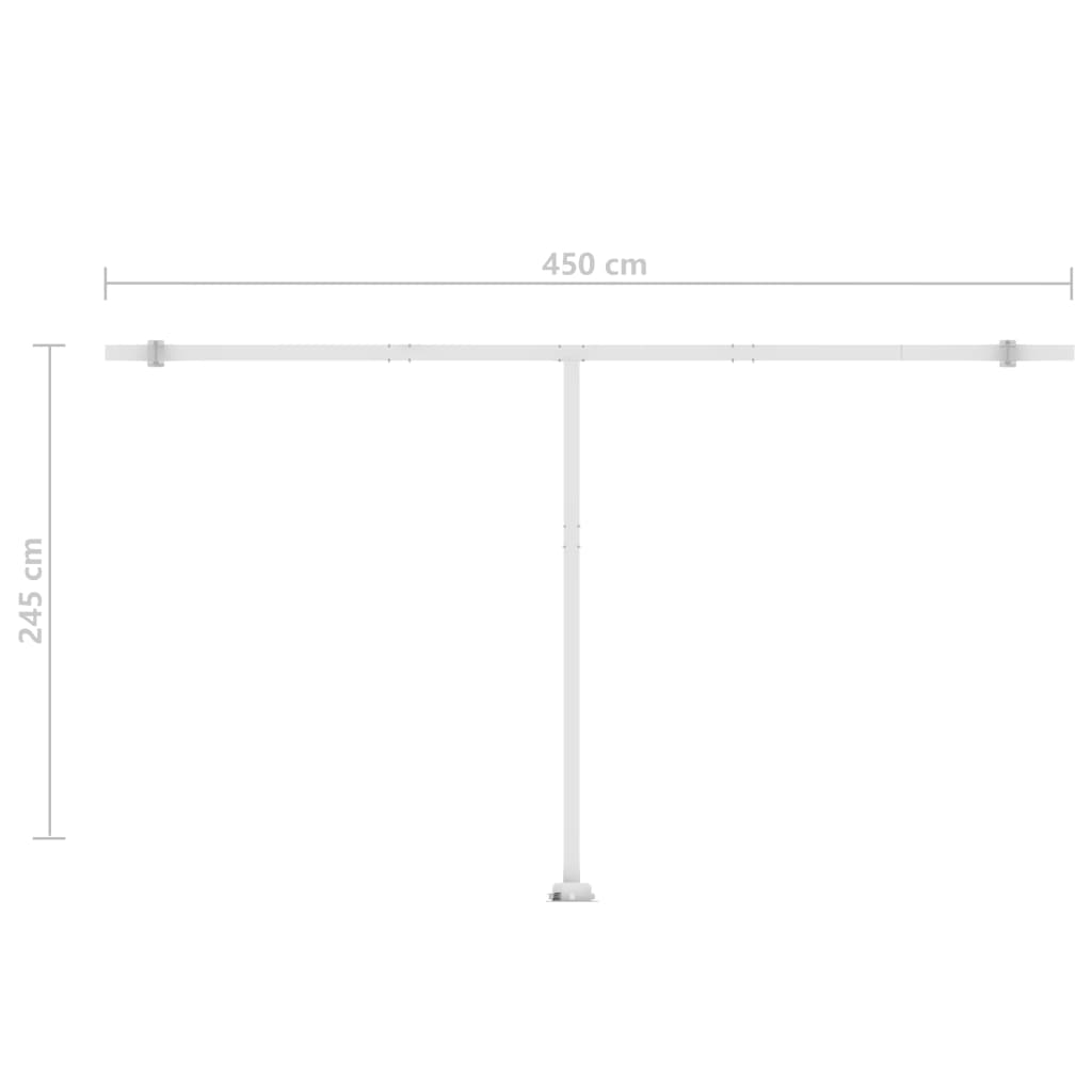 vidaXL Tenda da Sole Retrattile Manuale con LED 500x300 cm Crema