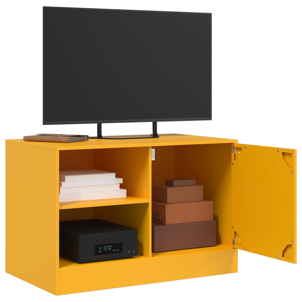 vidaXL Mobili TV 2 pz Giallo Senape 67x39x44 cm in Acciaio