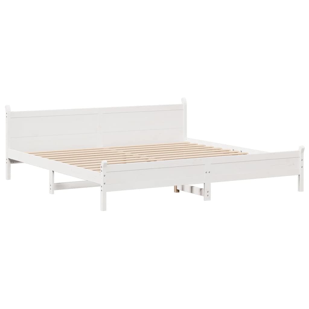 vidaXL Letto senza Materasso Bianco 180x200 cm Legno Massello di Pino