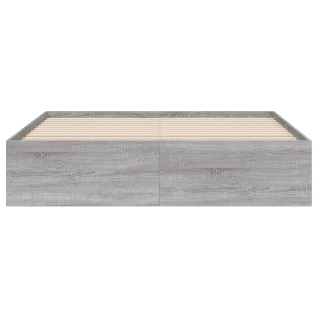 vidaXL Giroletto Cassetti Grigio Sonoma 140x190 cm Legno Multistrato