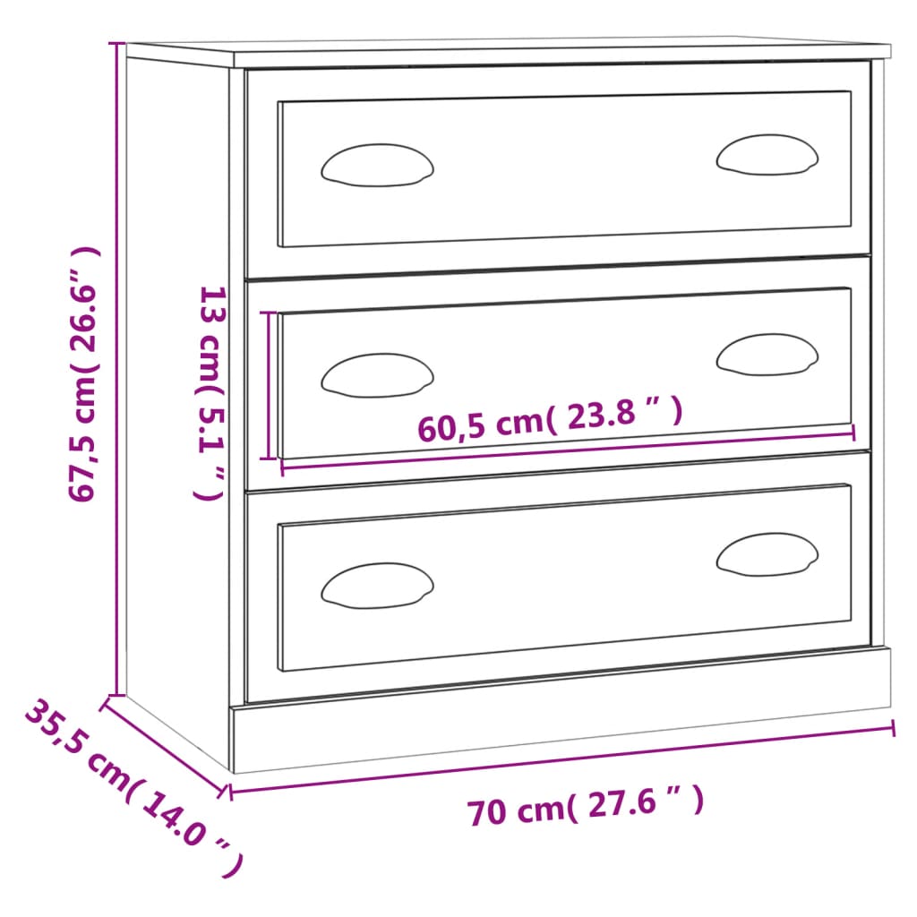 vidaXL Credenze 2 pz Nere in Legno Multistrato