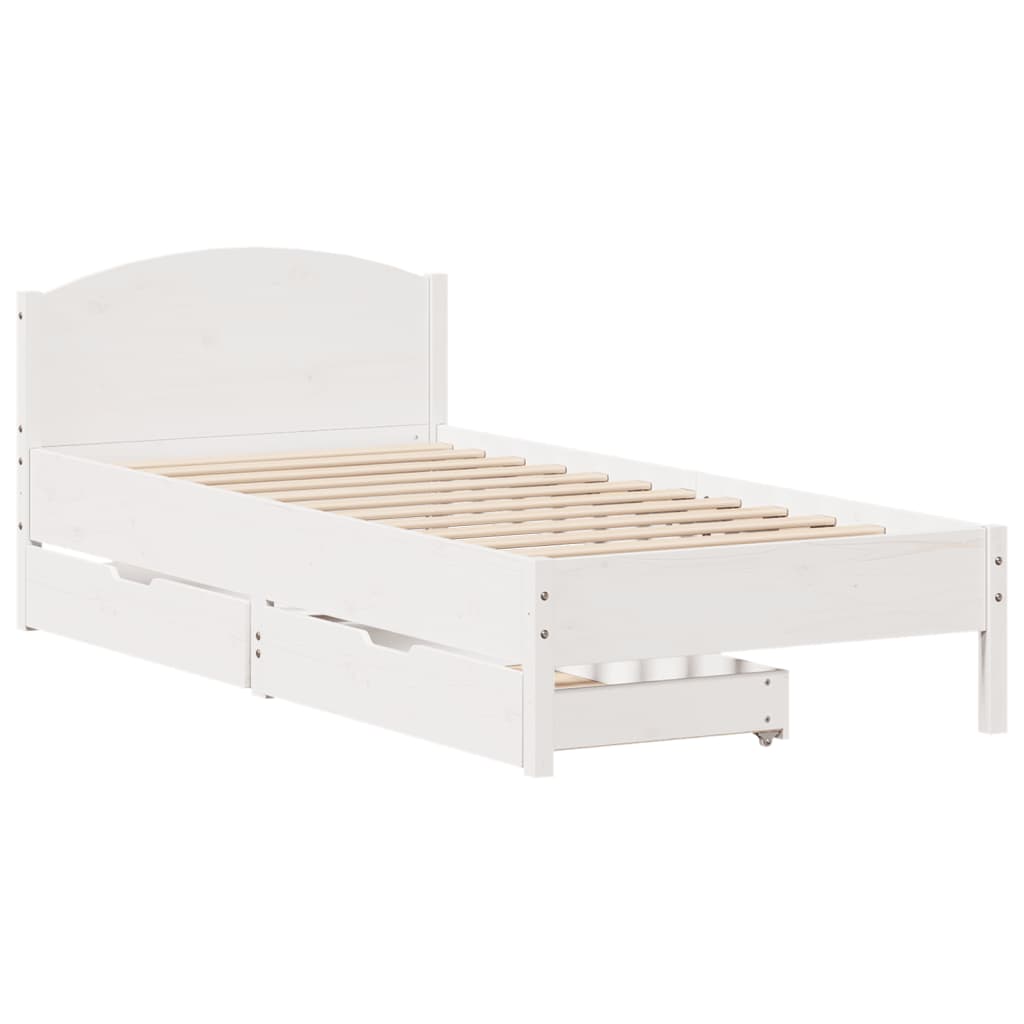 vidaXL Letto senza Materasso Bianco 90x200 cm Legno Massello di Pino