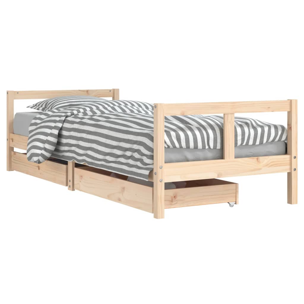 vidaXL Giroletto Bambini con Cassetti 80x200 cm Legno Massello di Pino