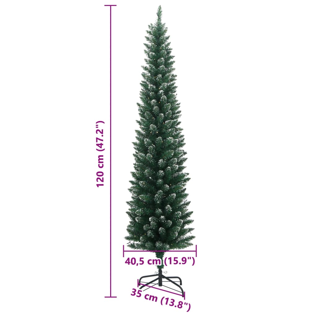 vidaXL Albero di Natale Artificiale Sottile con 150 LED 120 cm