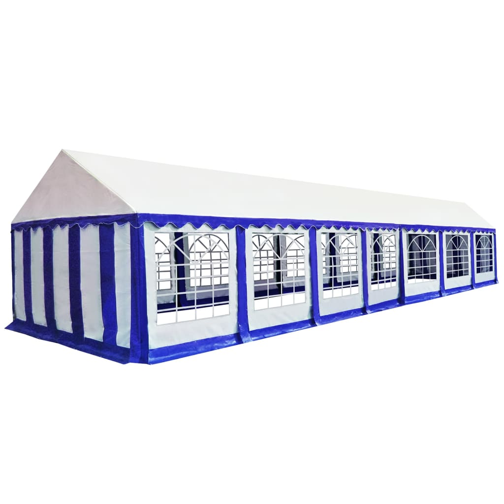 vidaXL Tessuto per Tenda 6x14 m Blu e Bianco