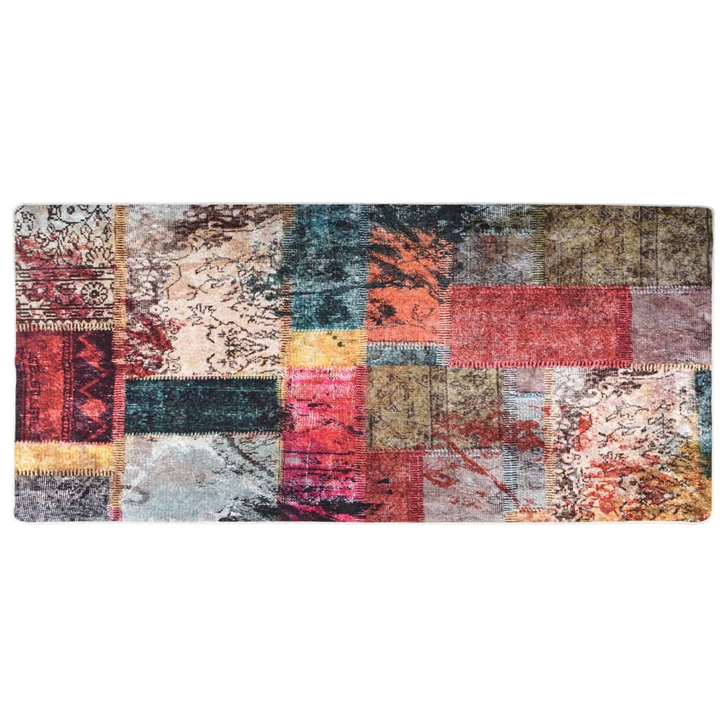 vidaXL Tappeto Lavabile Patchwork 80x300 cm Multicolore Antiscivolo