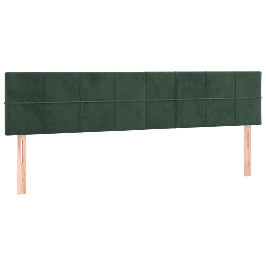 vidaXL Letto a Molle con Materasso e LED Verde Scuro 200x200cm Velluto