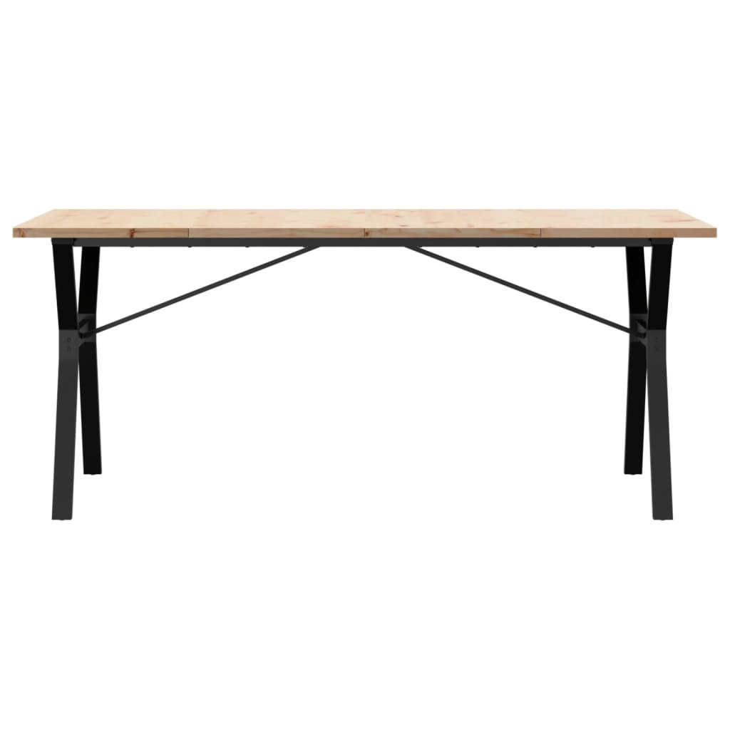 vidaXL Tavolo da Pranzo Telaio a Y 180x90x75,5cm Massello Pino e Ghisa