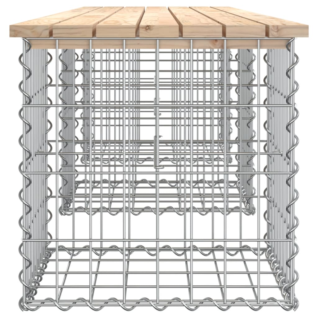 vidaXL Panca Giardino Design Gabbione 203x44x42 cm Legno Massello Pino