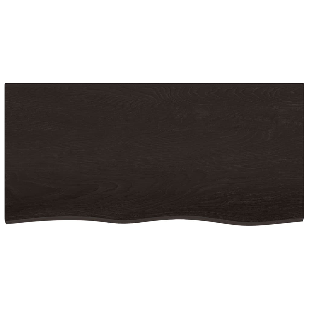 vidaXL Piano Bagno Marrone Scuro 100x50x(2-4)cm Legno Trattato