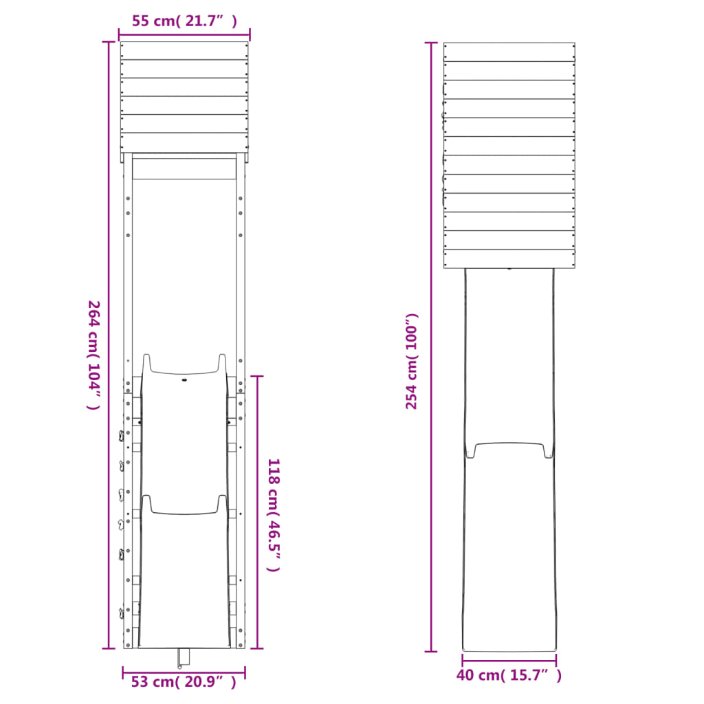 vidaXL Set da Gioco da Esterno in Legno di Pino Impregnato