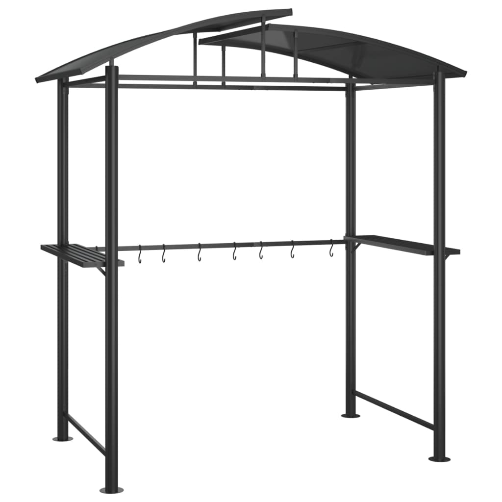 vidaXL Gazebo Barbecue Ripiani Laterali Antracite 210x114x230 Acciaio