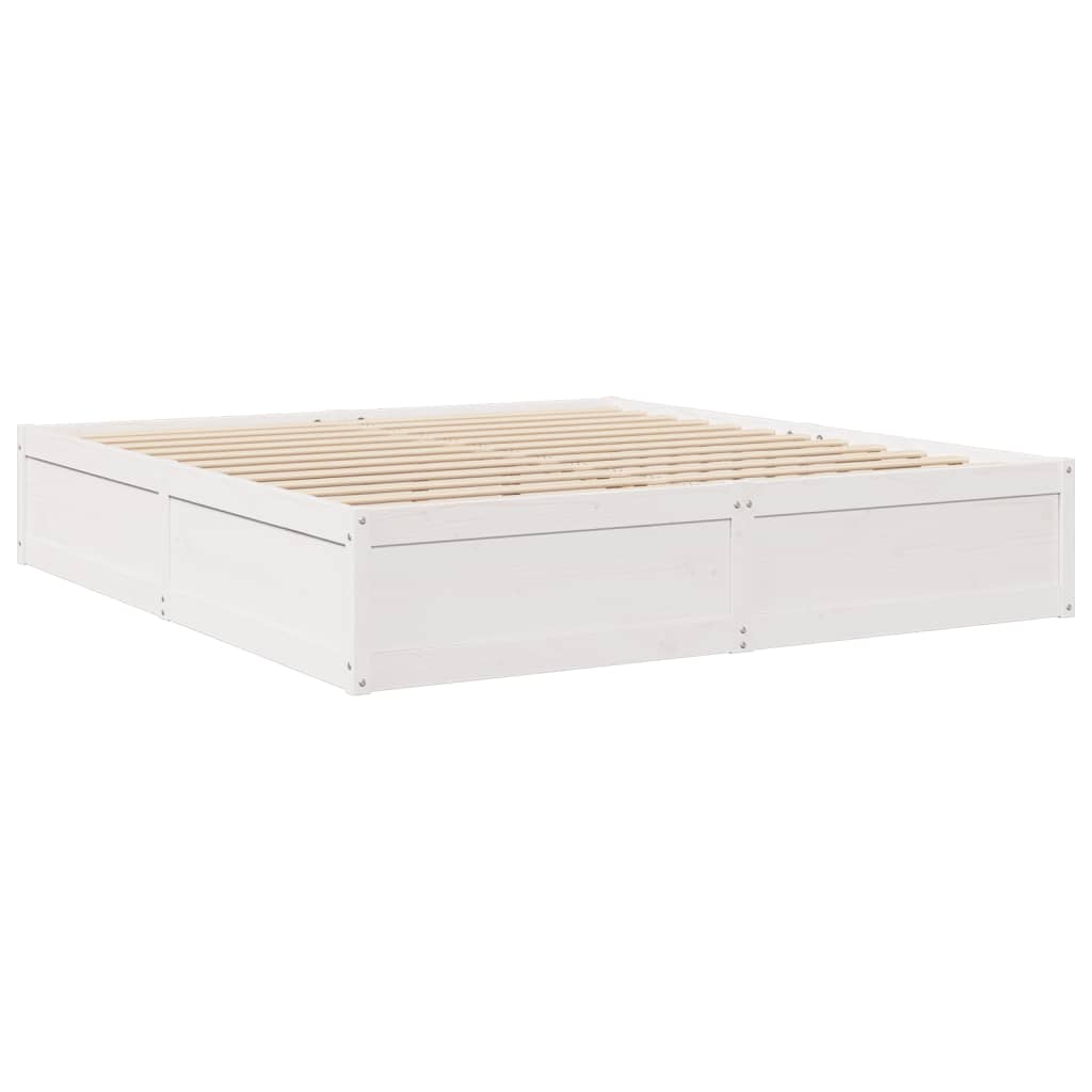 vidaXL Letto con Materasso Bianco 180x200 cm in Legno Massello di Pino