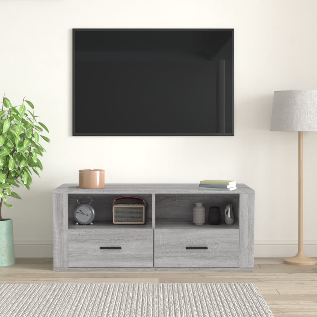 vidaXL Mobile TV Grigio Sonoma 100x35x40 cm in Legno Multistrato