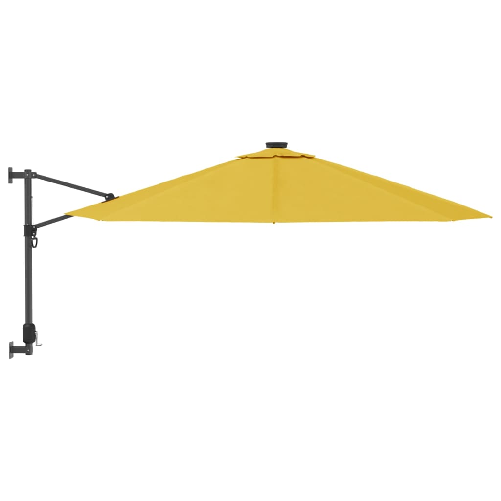 vidaXL Ombrellone a Parete Giallo 290 cm