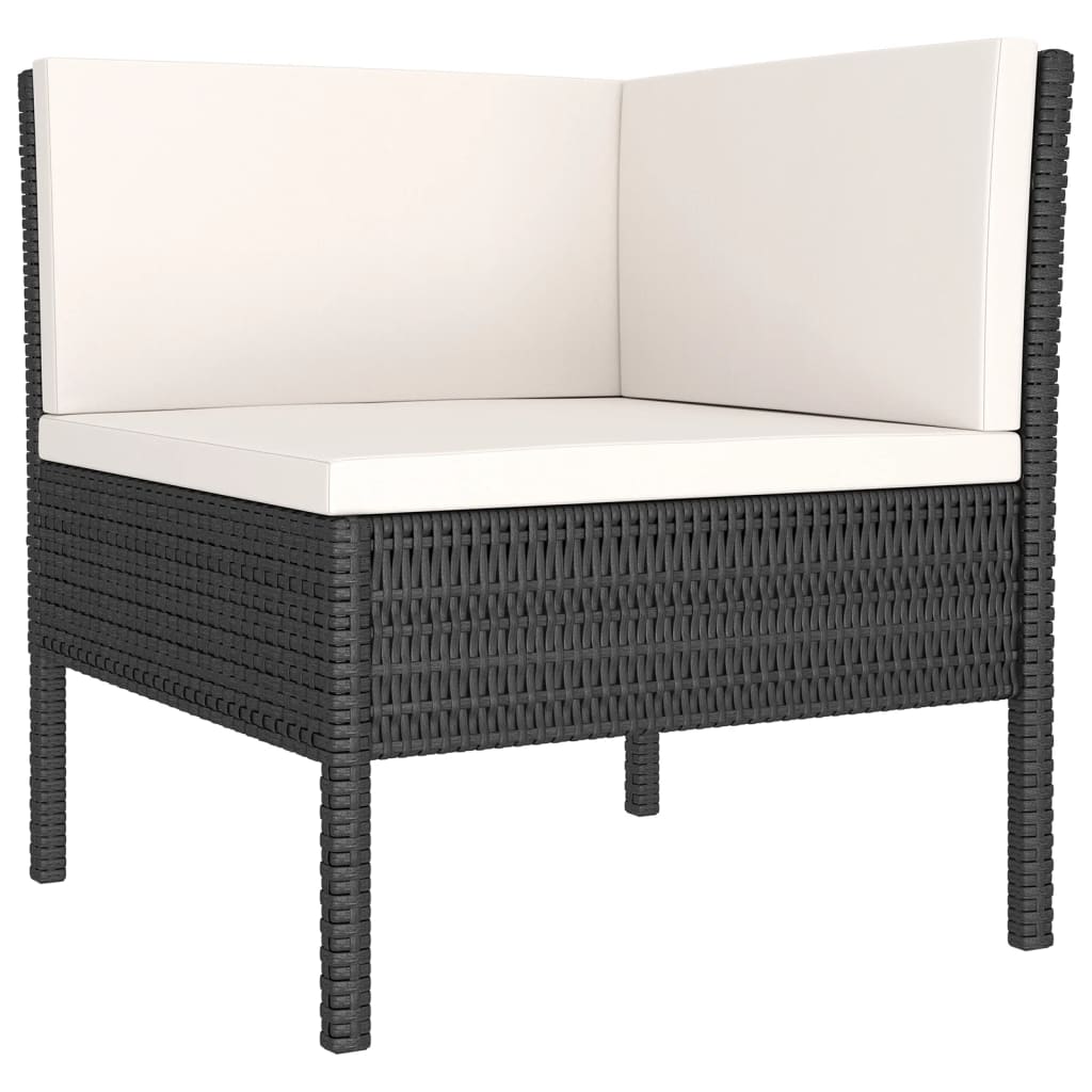 vidaXL Set Divani da Giardino 9 pz con Cuscini in Polyrattan Nero