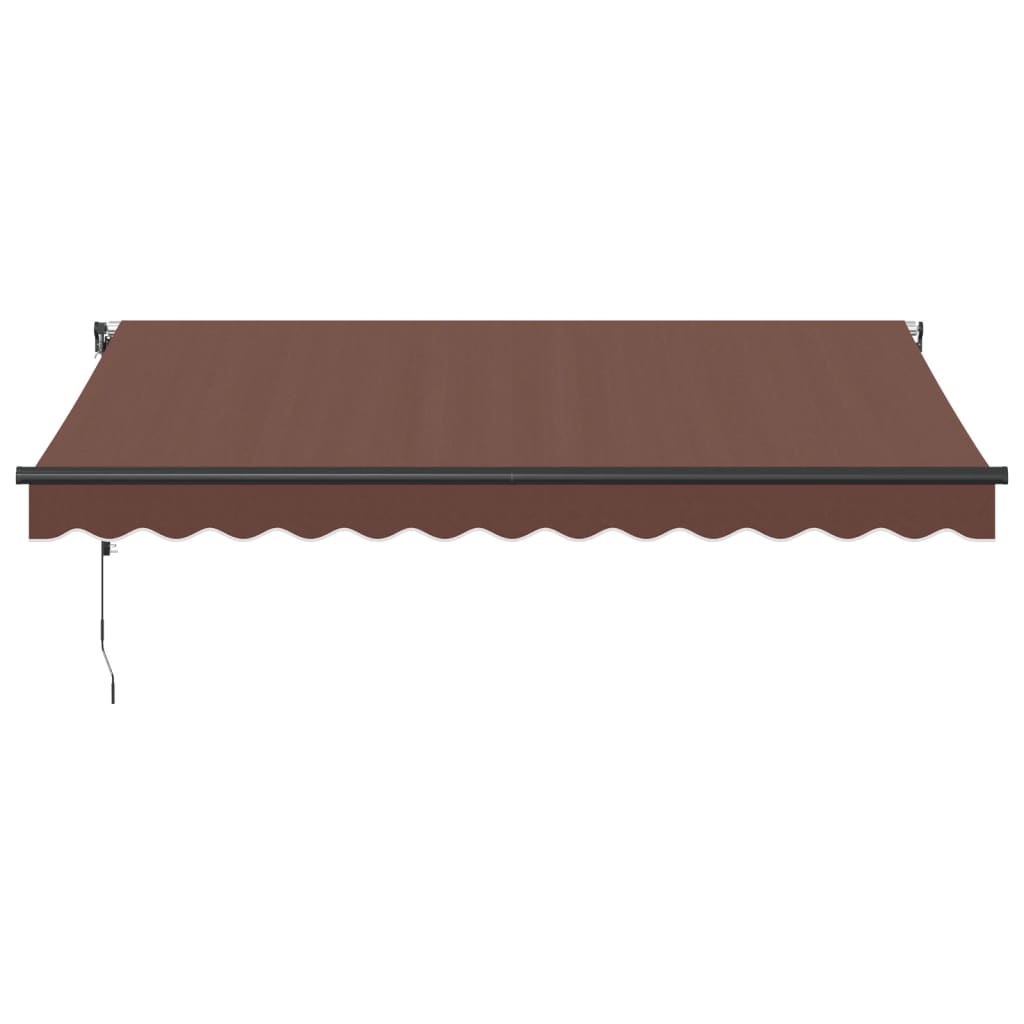 vidaXL Tenda da Sole Retrattile Automatica con LED Marrone 350x250 cm