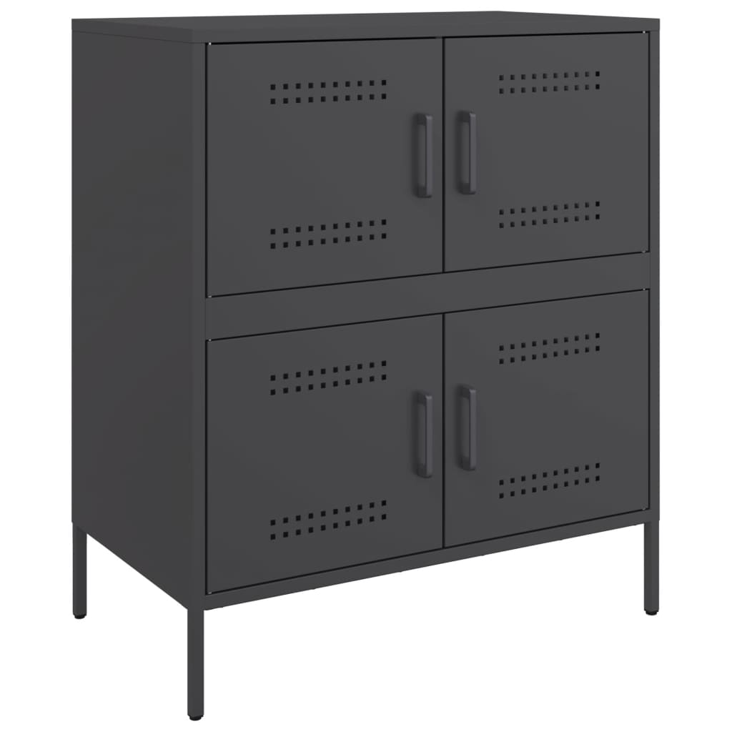 vidaXL Credenza Nera 68x39x79 cm in Acciaio