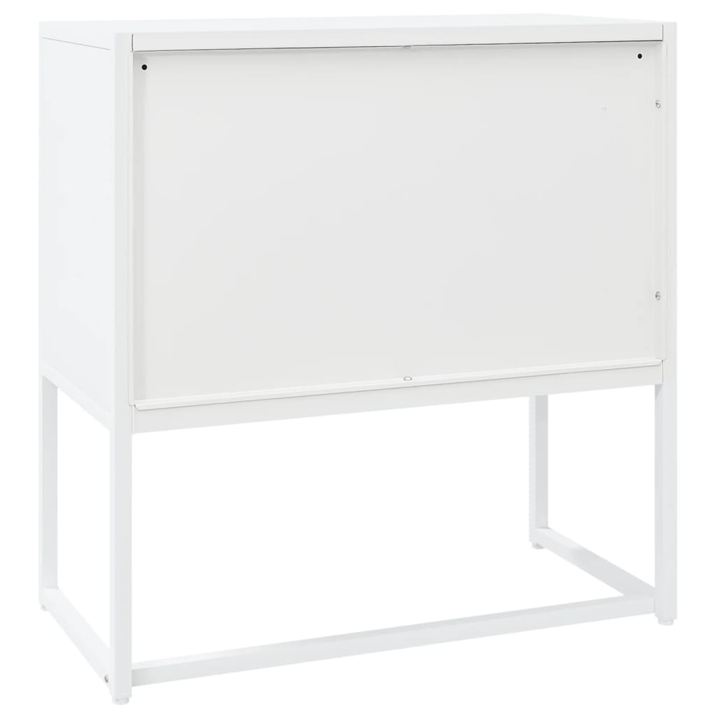 vidaXL Credenza Bianca 75x35x75 cm in Acciaio