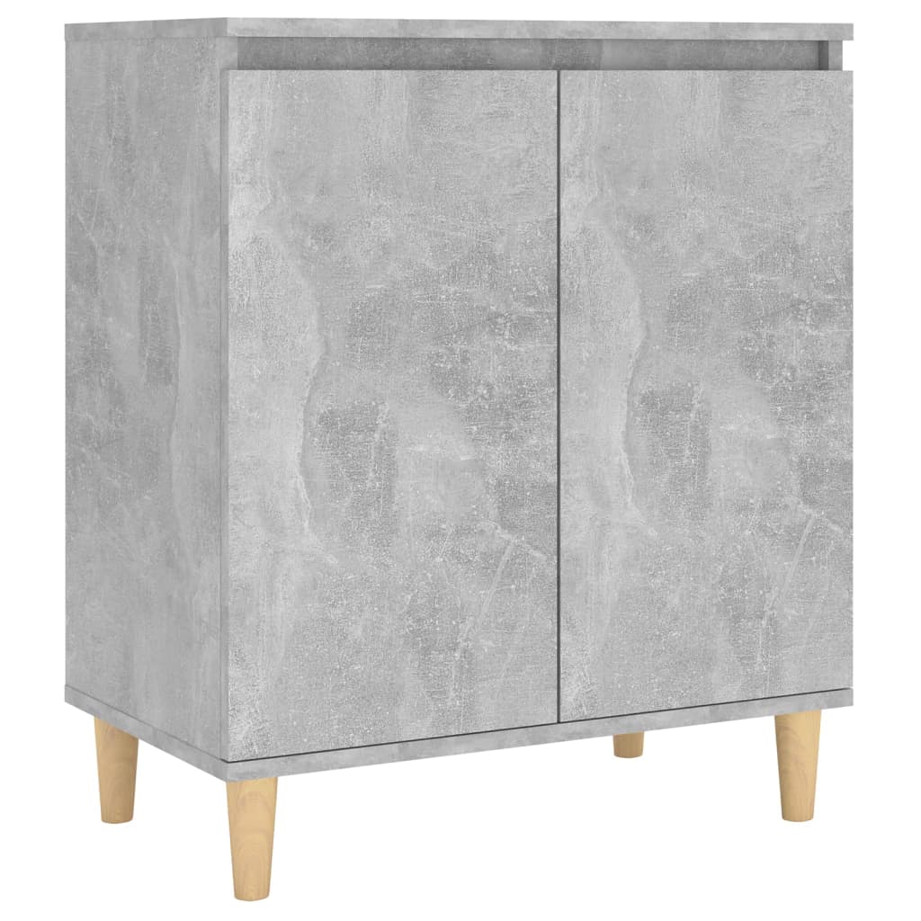 vidaXL Credenza Gambe Massello Grigio Cemento 60x35x70cm Multistrato