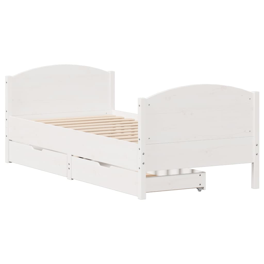 vidaXL Letto senza Materasso Bianco 90x200 cm Legno Massello di Pino