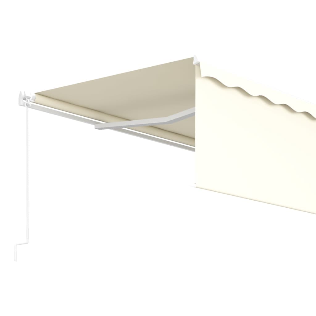 vidaXL Tenda da Sole Retrattile Manuale con Parasole 5x3 m Crema