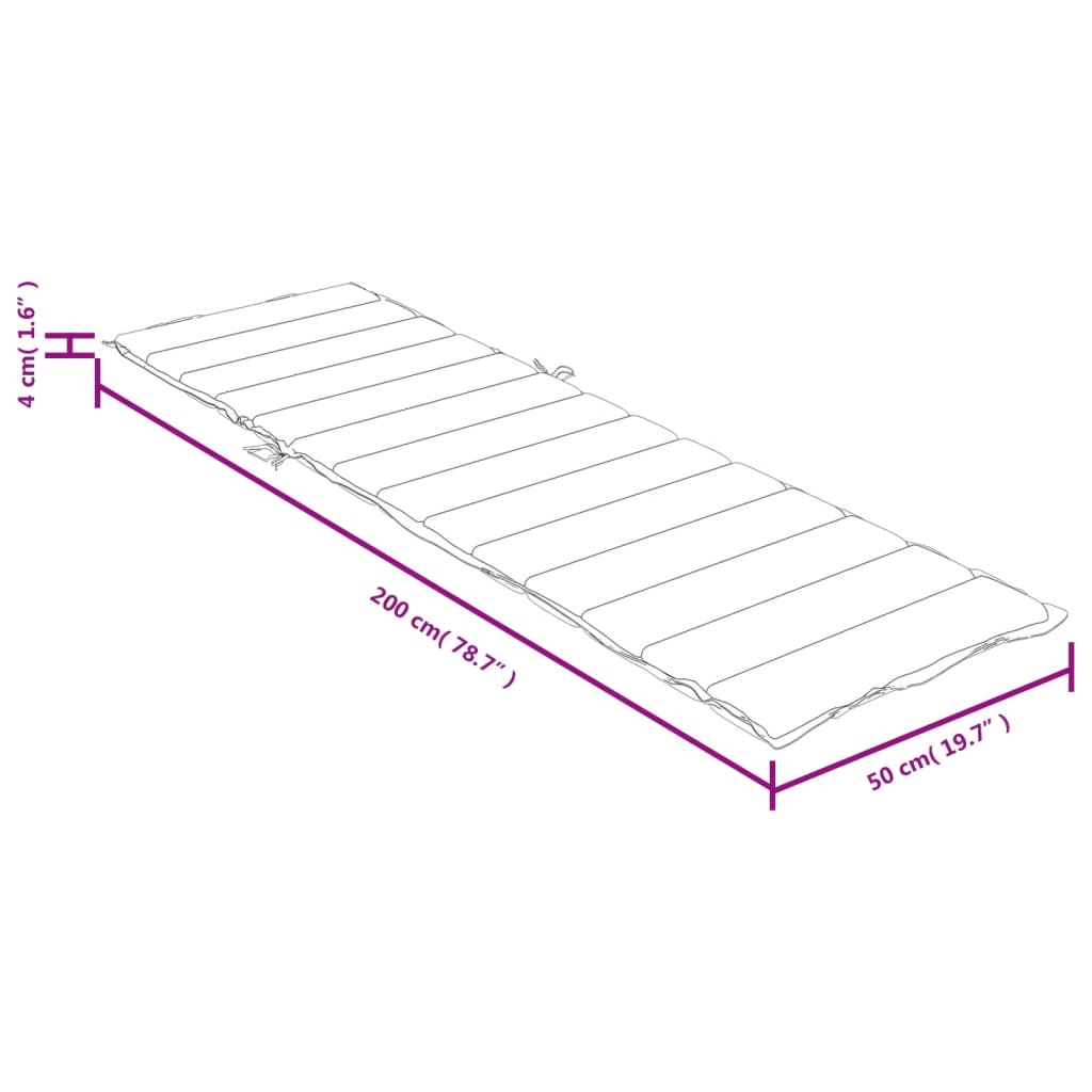 vidaXL Cuscino per Lettino Prendisole Rosso Mélange 200x50x4cm Tessuto