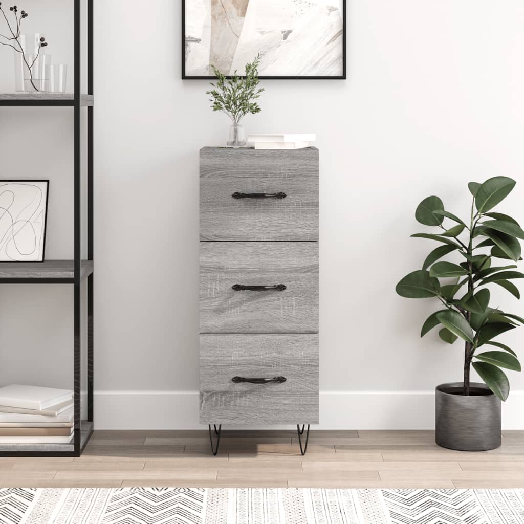 vidaXL Credenza Grigio Sonoma 34,5x34x90 cm in Legno Multistrato