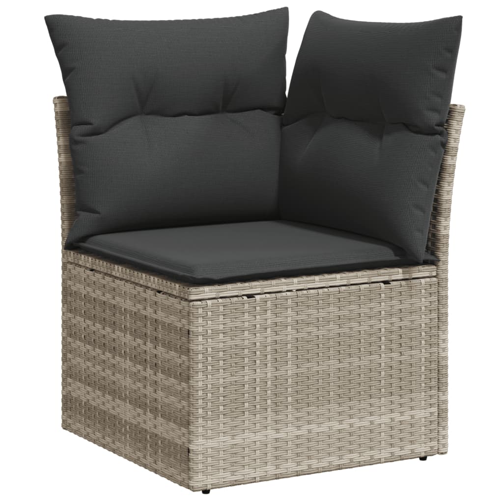 vidaXL Set Divano Giardino 10 pz con Cuscini Grigio Chiaro Polyrattan