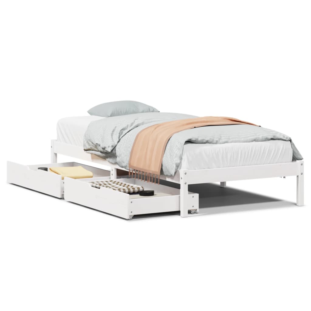 vidaXL Letto senza Materasso Bianco 90x200 cm Legno Massello di Pino