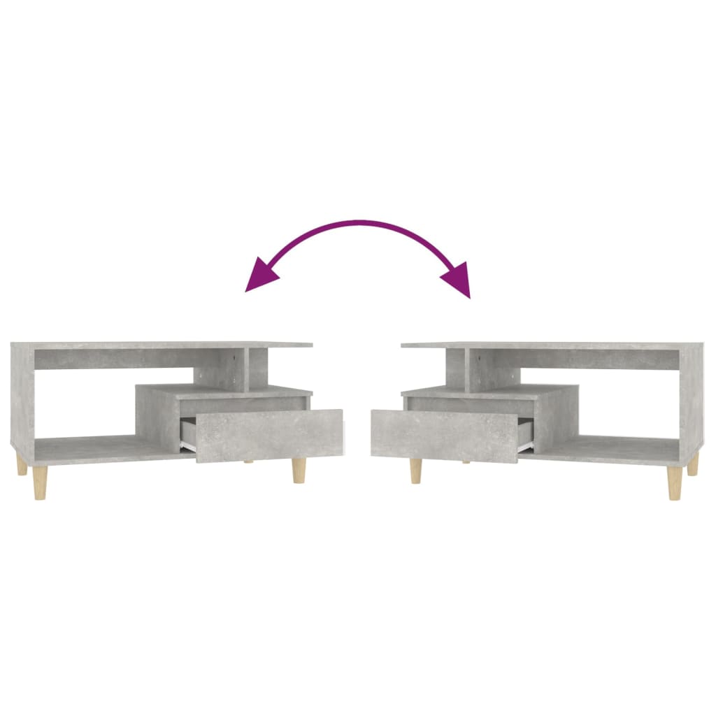 vidaXL Tavolino Salotto Grigio Cemento 90x49x45 cm Legno Multistrato