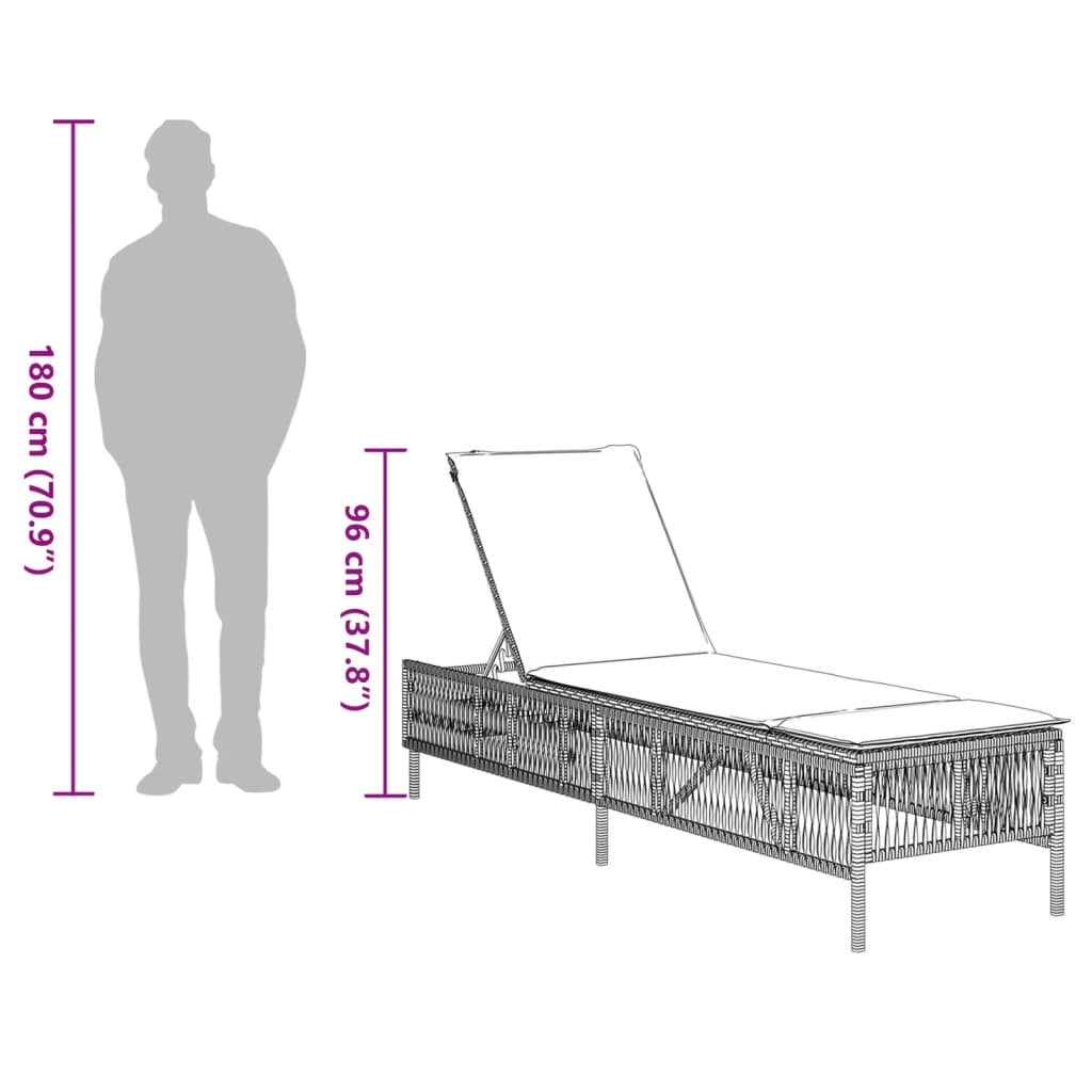 vidaXL Lettini Prendisole 2 pz con Cuscini Marrone in Polyrattan