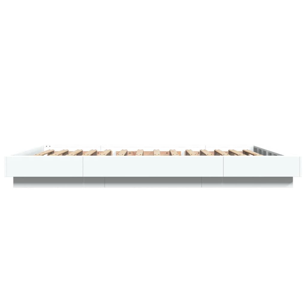 vidaXL Giroletto con Luci LED Bianco 135x190 cm in Legno Multistrato