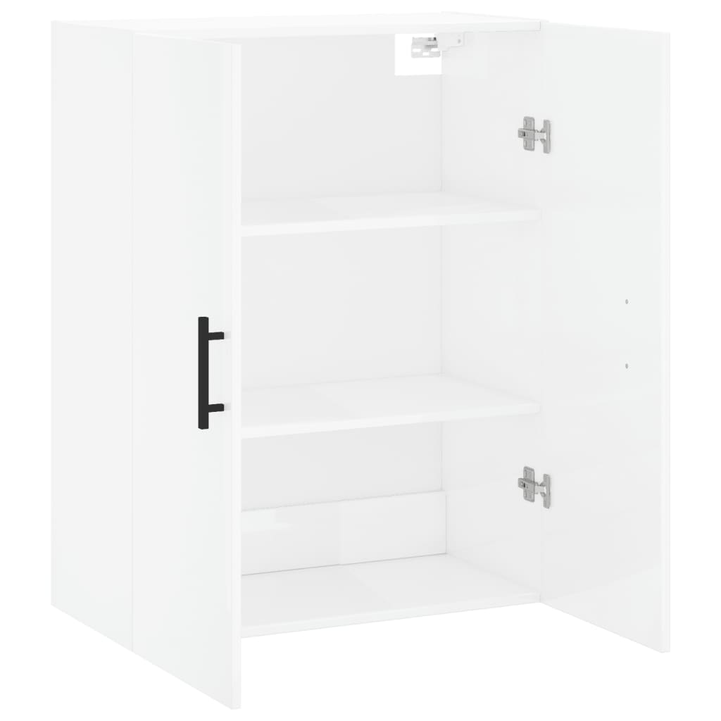 vidaXL Mobile a Parete Bianco Lucido 69,5x34x90 cm