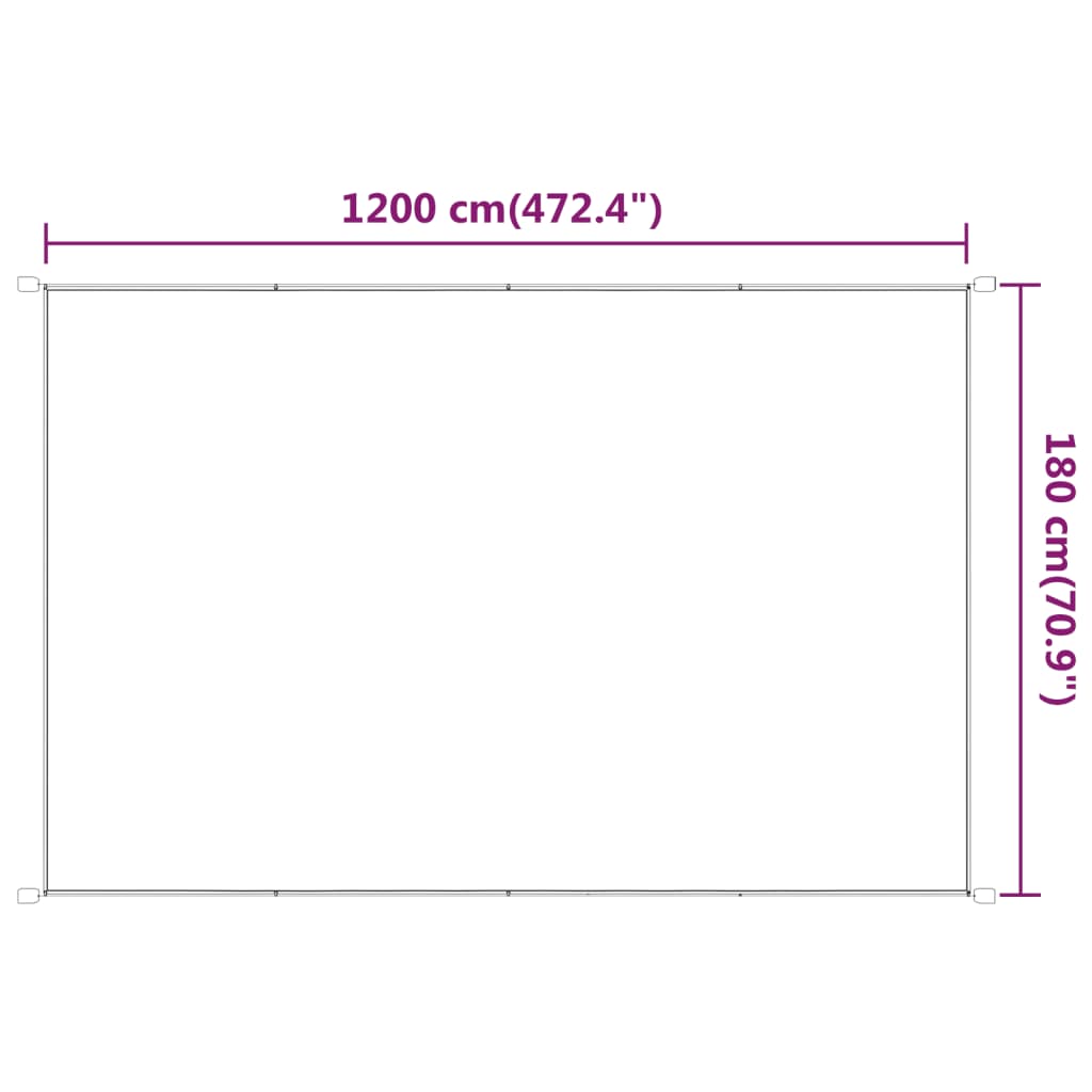 vidaXL Paravento Verticale Beige 180x1200 cm in Tessuto Oxford