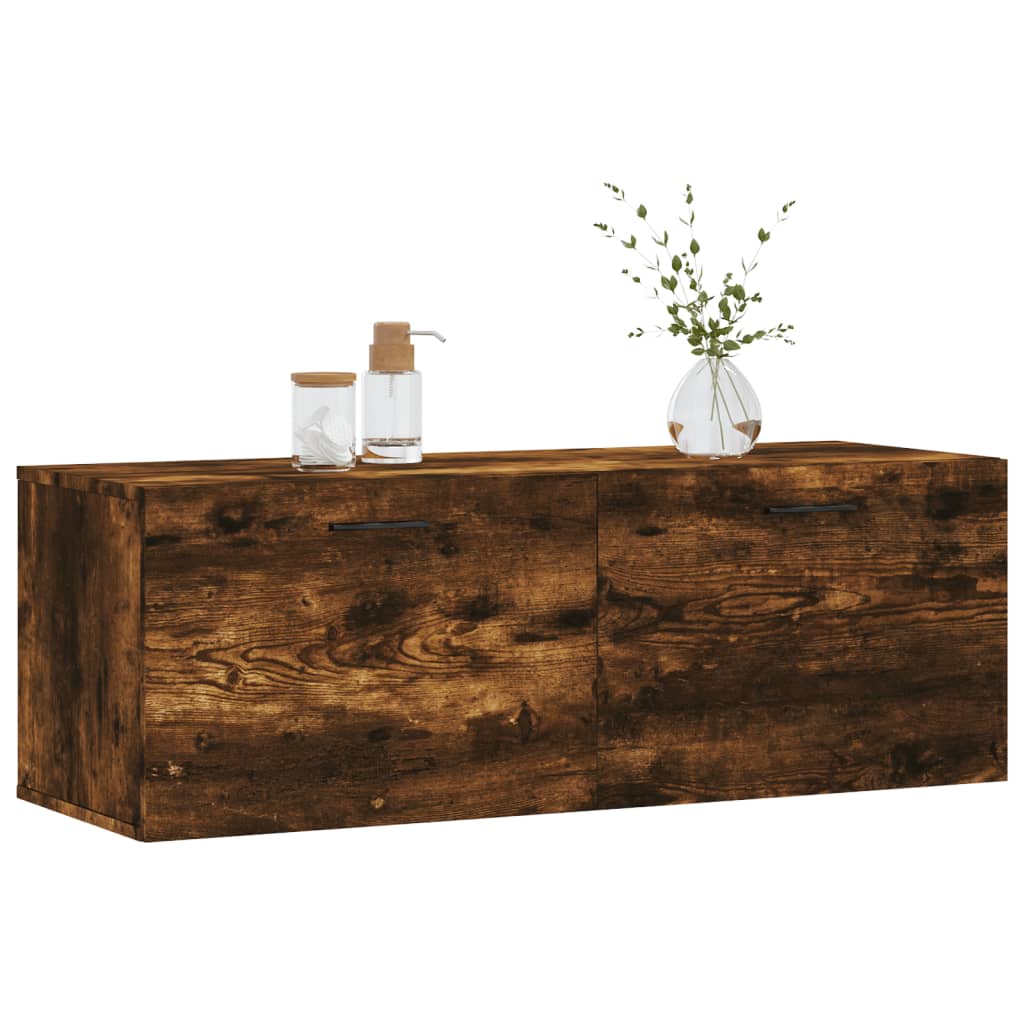 vidaXL Mobile a Parete Rovere Fumo 100x36,5x35 cm in Legno Multistrato