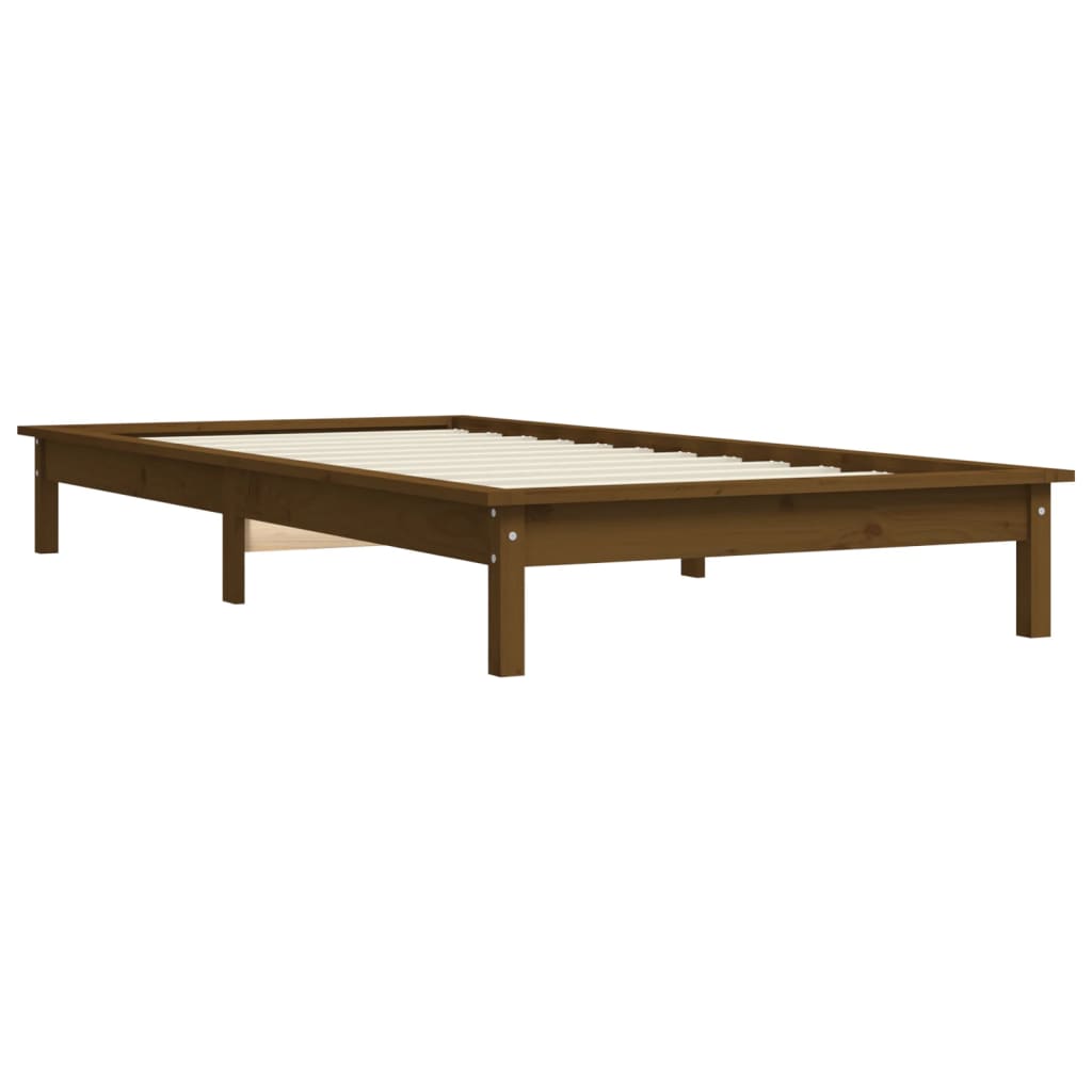 vidaXL Giroletto senza Materasso Ambra 90x200cm Legno Massello